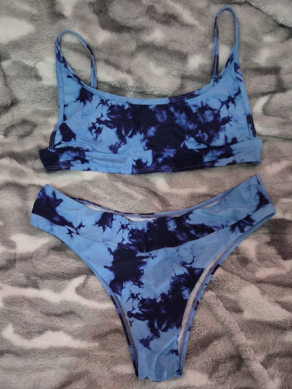 Blue Tie-Dye Bikini Set Size Medium